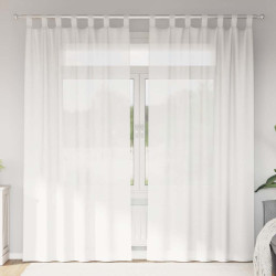 Cortinas de voile com laços 2 pcs branco 140x245 cm