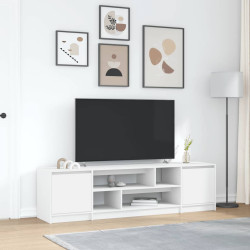 Armário de TV 188,5x41x50 cm derivados de madeira branco