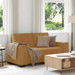 Sofá de 2 lugares veludo 160x78x84 cm castanho