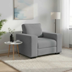 Poltrona tecido 100x77x82 cm cinzento-claro