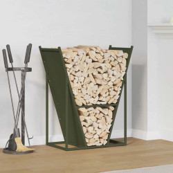 Suporte para lenha aço laminado a frio verde azeitona