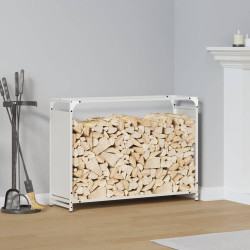 Suporte para lenha 90x28x65 cm aço laminado a frio branco