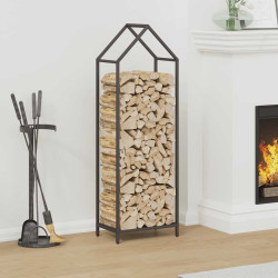 Suporte para lenha 40x25x120 cm aço laminado a frio preto