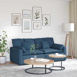 Sofá modular com almofadas azul
