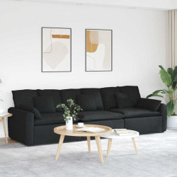 Sofá modular com almofadas preto