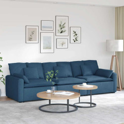 Sofá modular com almofadas azul