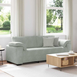 Sofá de 3 lugares 220x77x82 cm veludo cinzento-claro