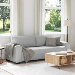 Sofá de 3 lugares 220x77x82 cm tecido cinzento nublado