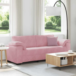 Sofá de 3 lugares 220x77x82 cm veludo rosa