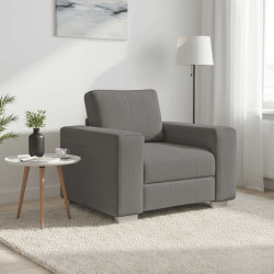 Poltrona 100x77x82 cm tecido corduroy cinzento-claro