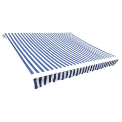 Tecido de substituição para toldo azul e branco 300x250 cm poliéster