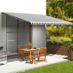 Tecido de substituição para toldo antracite e branco 500x350 cm poliéster