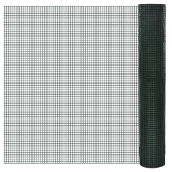 Cerca arame p/ galinheiro c/ revestimento PVC 10x1 m aço verde