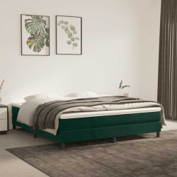 Estrutura de cama com molas 180x200 cm veludo verde-escuro