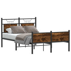 Estrutura de cama s/ colchão derivados madeira carvalho fumado