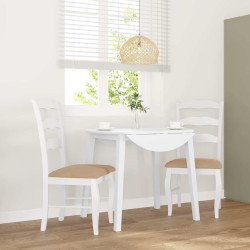 Cadeiras de jantar com almofadões 2 pcs madeira maciça branco