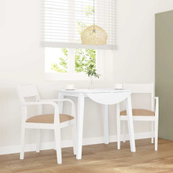 Cadeiras de jantar com almofadões 2 pcs madeira maciça branco