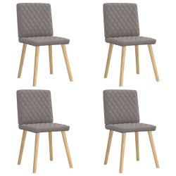 Cadeiras de jantar 4 pcs tecido cinzento-acastanhado