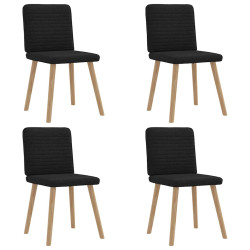 Cadeiras de jantar 4 pcs tecido preto