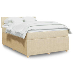 Cama com molas/colchão 140x190 cm tecido cor creme
