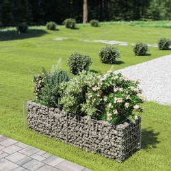 Canteiro elevado/cesto gabião 180x50x50 cm aço galvanizado