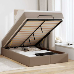 Estrutura de cama otomana com colchão cappucino 120x200 cm