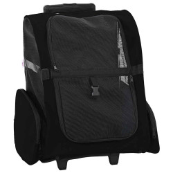 Carrinho para animais de estimação 3 em 1 design preto 48x32x(57-106) cm tecido oxford