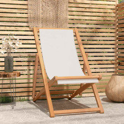 Cadeira de pátio em teca 56x105x96 cm creme