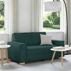 Sofá de 2 lugares verde escuro 160x78x84 cm tecido