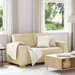 Sofá de 2 lugares em tecido creme 160x78x84 cm