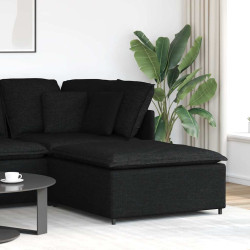 Módulo de pufe modular para sofá preto 100x100x48 cm