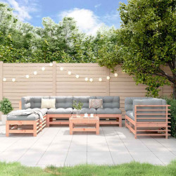 9 Pcs conjunto lounge de jardim madeira de douglas maciça