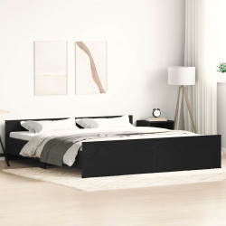 Estrutura de cama sem colchão em carvalho preto 180x200 cm, madeira projetada