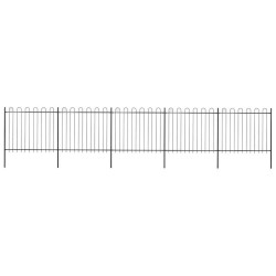 Cerca de jardim com arco superior em aço 838x150 cm preta