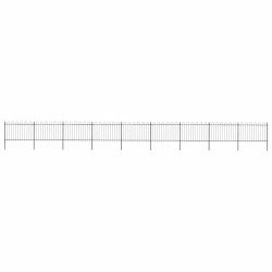 Cerca de jardim com arco superior em aço 1506x120 cm preta