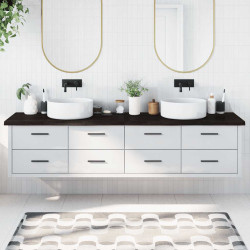 Bancada p/ wc 220x50x(2-4)cm madeira tratada maciça castanho