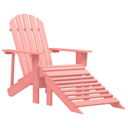 Cadeira adirondack para jardim com otomano abeto maciço rosa