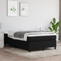 Estrutura de cama com molas 120x200 cm tecido preto
