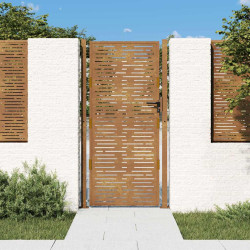 Portão de jardim 100x175 cm aço corten design quadrado