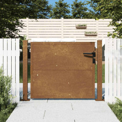 Portão de jardim 100x75 cm aço corten