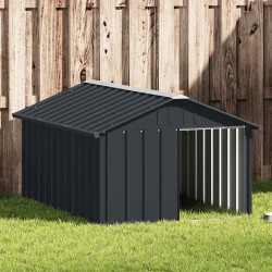 Casota para cães 116,5x153x81,5 cm aço galvanizado antracite