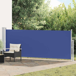 Toldo lateral retrátil para pátio 140x500 cm azul