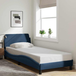 Estrutura de cama com cabeceira dover tecido 80x200 cm azul