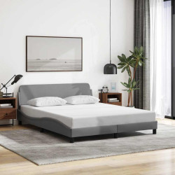 Estrutura de cama dover 160x200 cm tecido cinzento-claro
