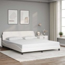 Estrutura de cama dover 180x200 cm couro artificial branco