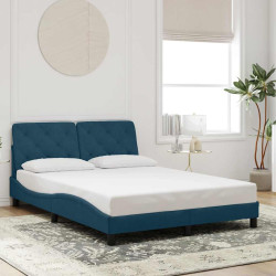 Estrutura de cama sem colchão 120x200 cm veludo azul