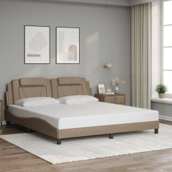 Estrutura de cama viana sem colchão 180x200 cm couro artificial cappuccino