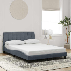 Estrutura de cama sem colchão hanko 140x190 cm veludo cinzento-escuro