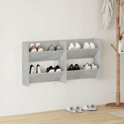 Sapateiras de parede 2 pcs 60x18x60 cm contrapl. cinza cimento