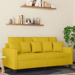 Sofá de 2 lugares veludo 140 cm amarelo